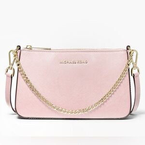 MICHAEL KORS Jet Set Saffiano Leather Crossbody Bag blush pink